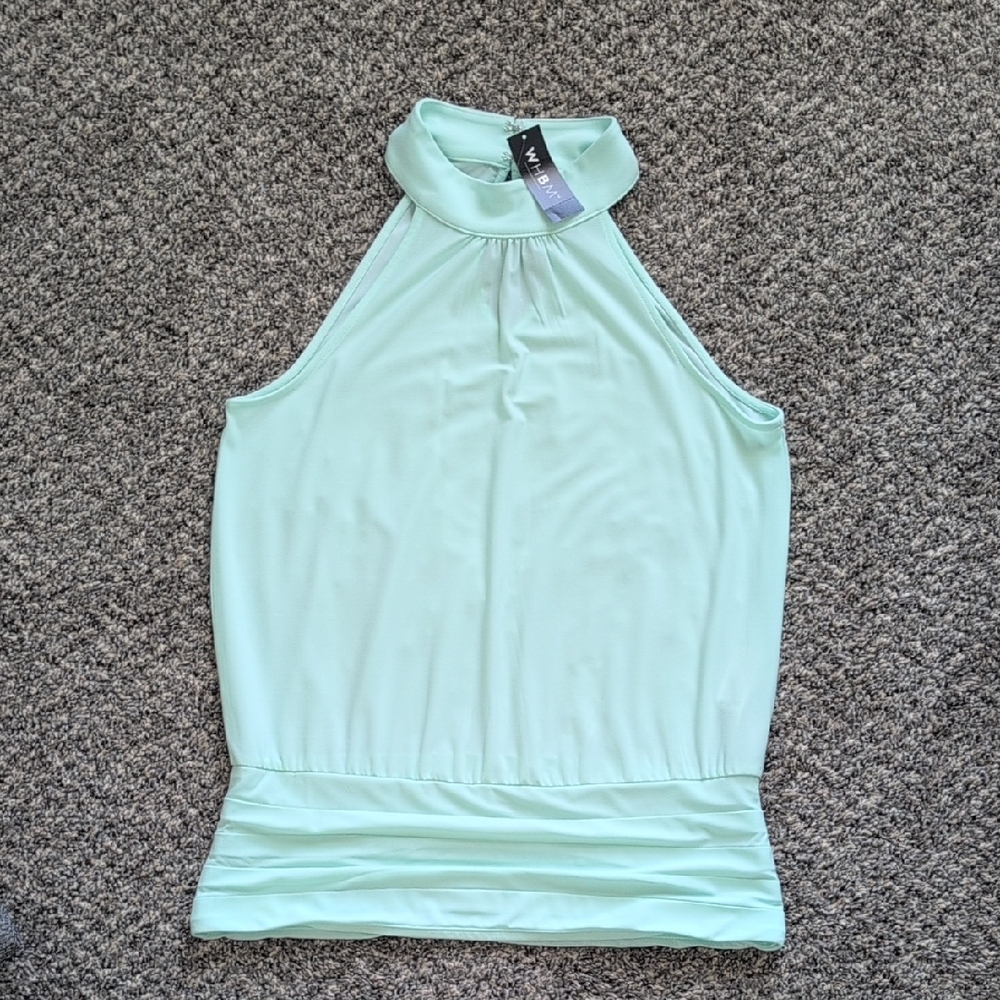 White House Black Market Mint Halter Blouse